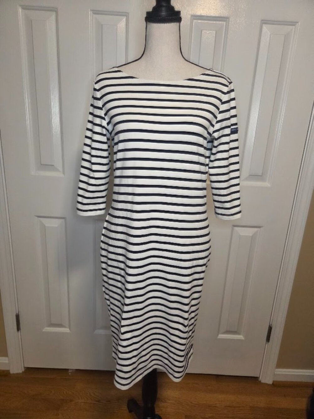 Saint James Navy Cream Breton Stripe Boatneck Dress Estimated Size 6